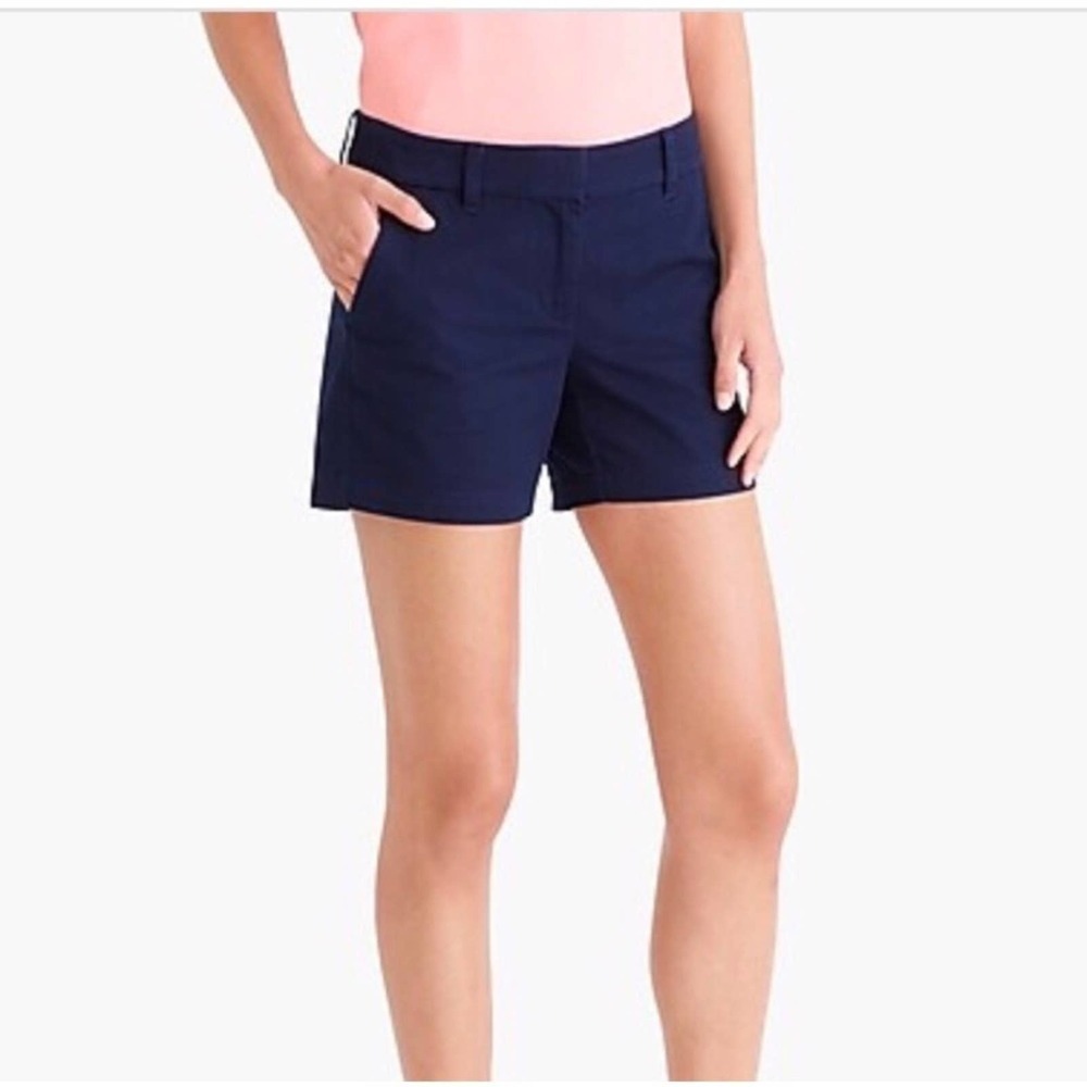 J. Crew Factory 100% cotton Chino Broken-In Style Navy Blue Shorts Womens Size 2